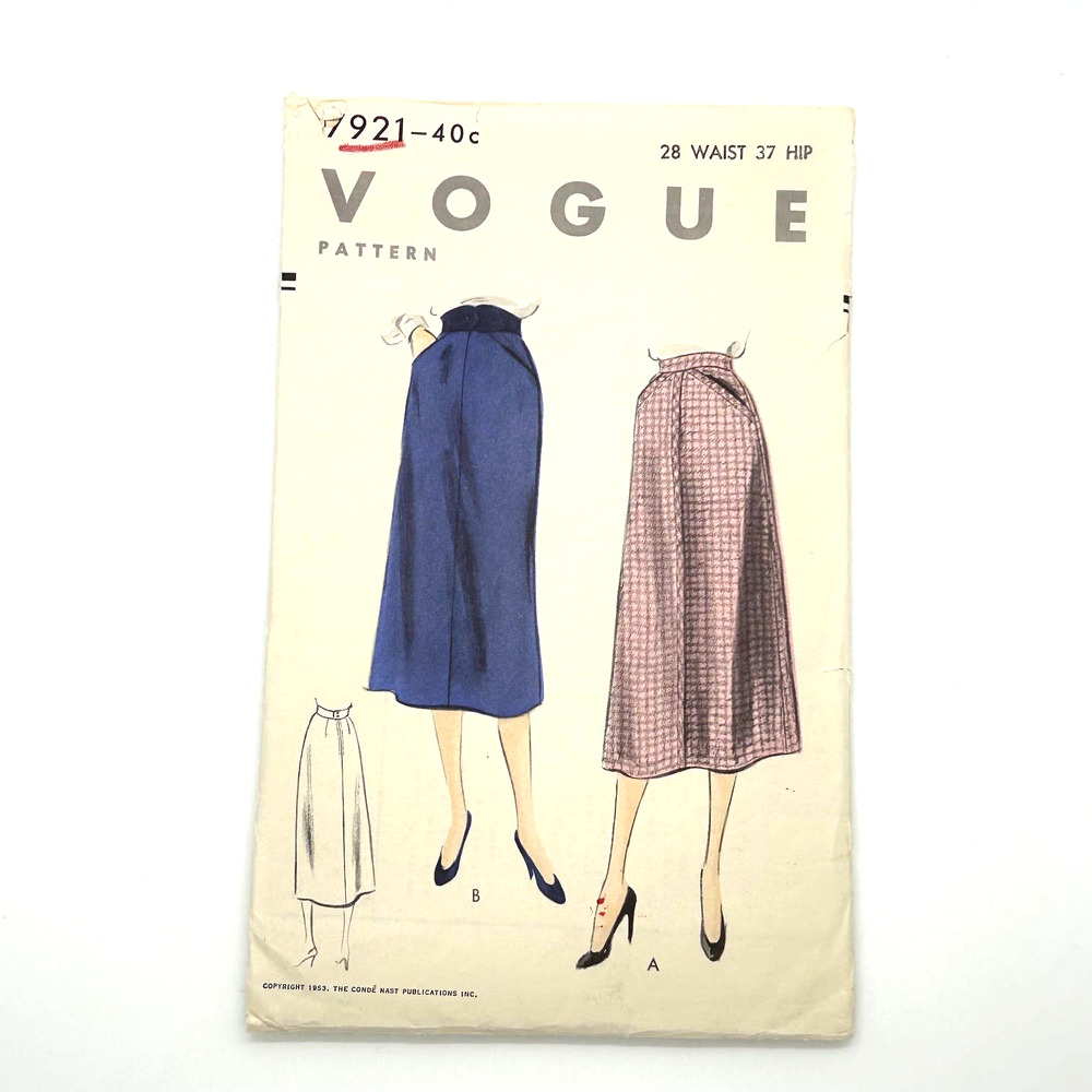 Vogue Vintage 1950's Pattern #7921 Women's Skirt‎ HTF RARE